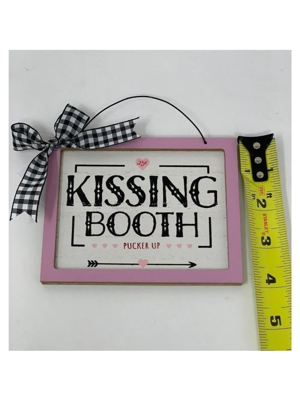 Valentines Day Mini Sign Pink Kissing Booth Farmhouse Tiered Tray Decor Holiday
